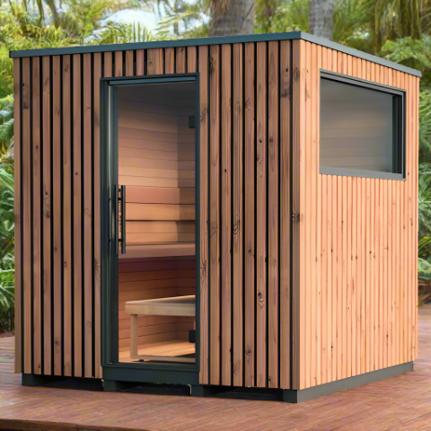 Auroom Garda 6 Person Modular Outdoor Cabin Sauna - Thermo-Pine