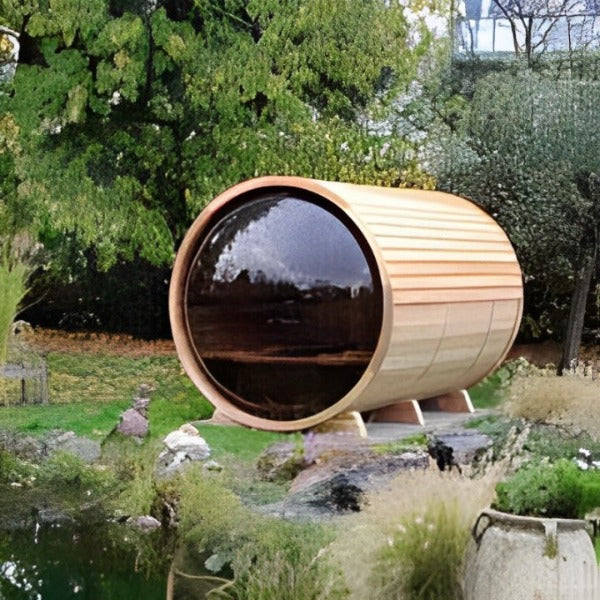 Dundalk Leisure Panoramic Sauna with Changeroom -Knotty Cedar Floor Standing