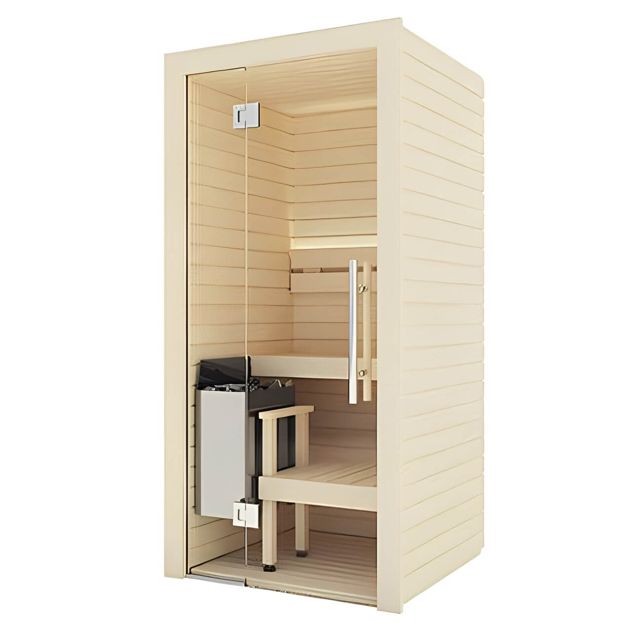 Auroom Cala Glass Mini Sauna Kit-Aspen