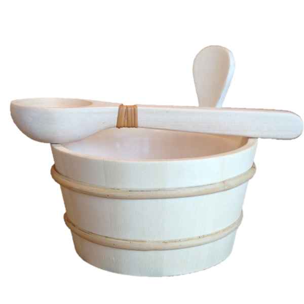 Baltic Leisure Wooden Sauna Water Bucket & Ladle Set With Liner