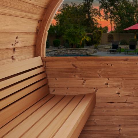 Forever Saunas Thermally Treated 2-Person Sauna w/ Back Window & HUUM Drop Sauna Heater