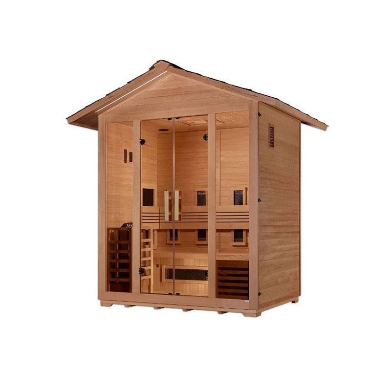 Golden Designs Gargellen 5 Person Hybrid Outdoor Sauna Canadian Hemlock