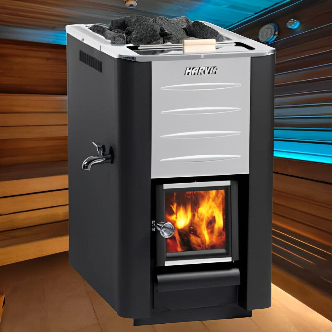 Harvia Pro 20 ES 24.1kW Wood Burning Sauna Stove with Water Tank