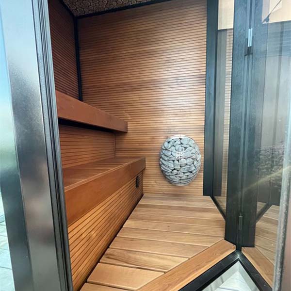 Haljas Hele Glass Mini 3 Person Outdoor Sauna House