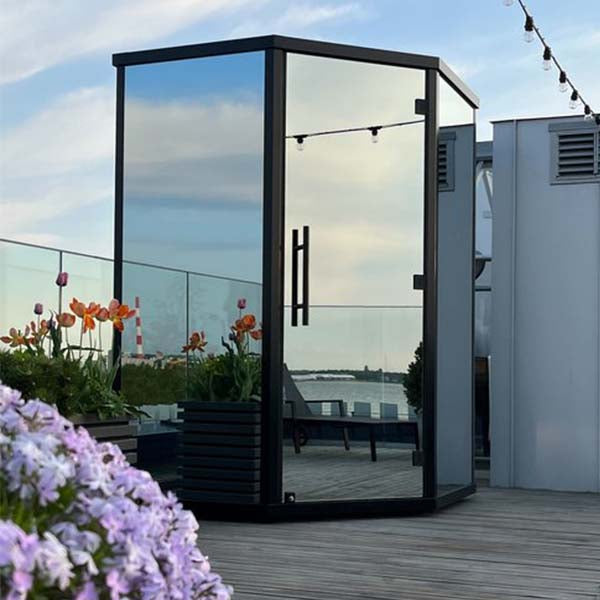 Haljas Hele Glass Mini 3 Person Outdoor Sauna House