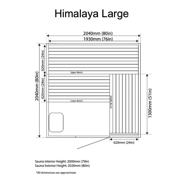 Almost Heaven Himalaya 6 Person Indoor Sauna