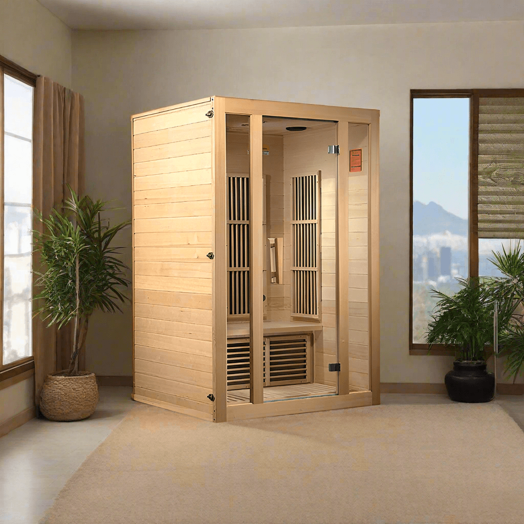 Maxxus MX-J206-01 Seattle 2-Person Low EMF FAR Infrared Sauna - Canadian Hemlock