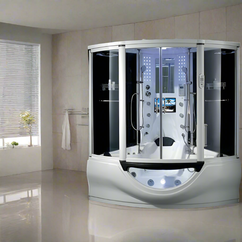 Maya Bath The Superior Platinum White 2 Person Freestanding Steam Shower