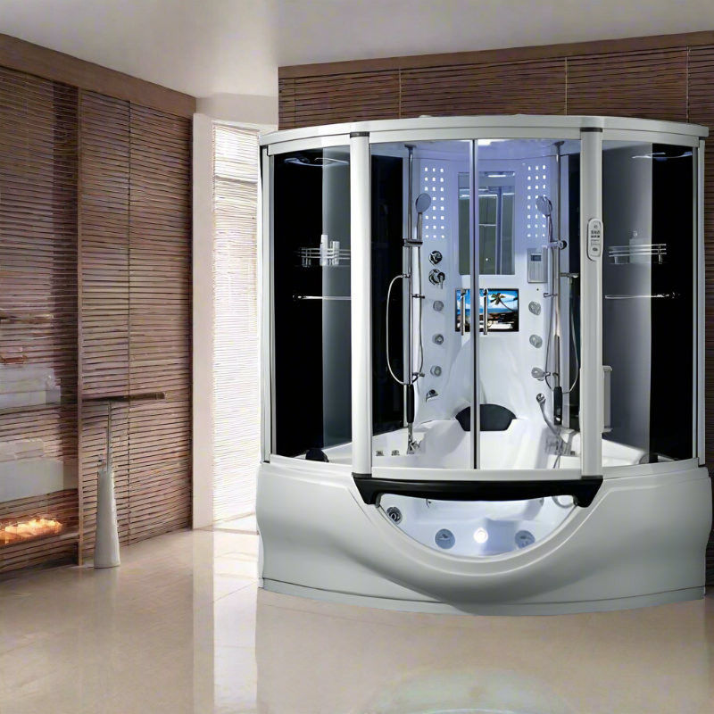 Maya Bath The Superior Platinum White 2 Person Freestanding Steam Shower