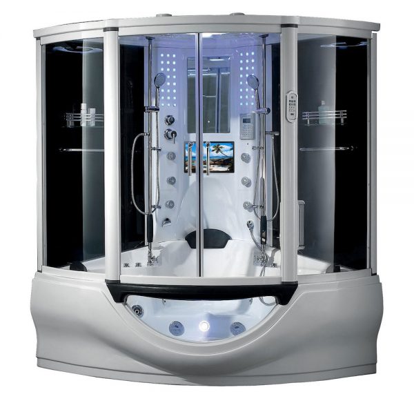 Maya Bath The Superior Platinum White 2 Person Freestanding Steam Shower