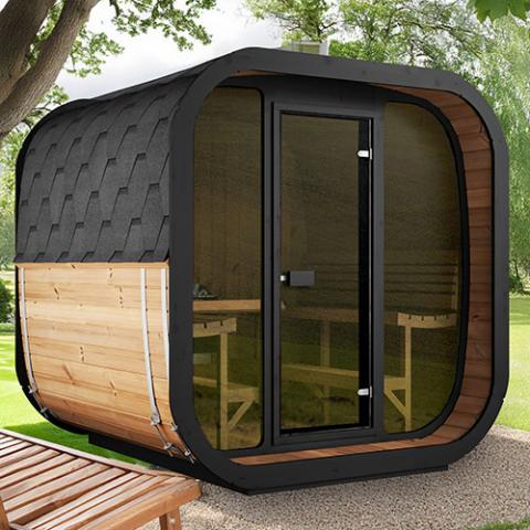 SaunaLife Model CL7G 6 Person Cube-Series Outdoor Sauna Kit