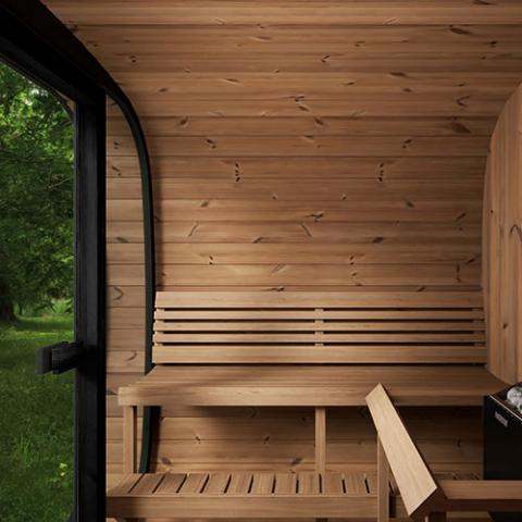 SaunaLife Model CL7G 6 Person Cube-Series Outdoor Sauna Kit