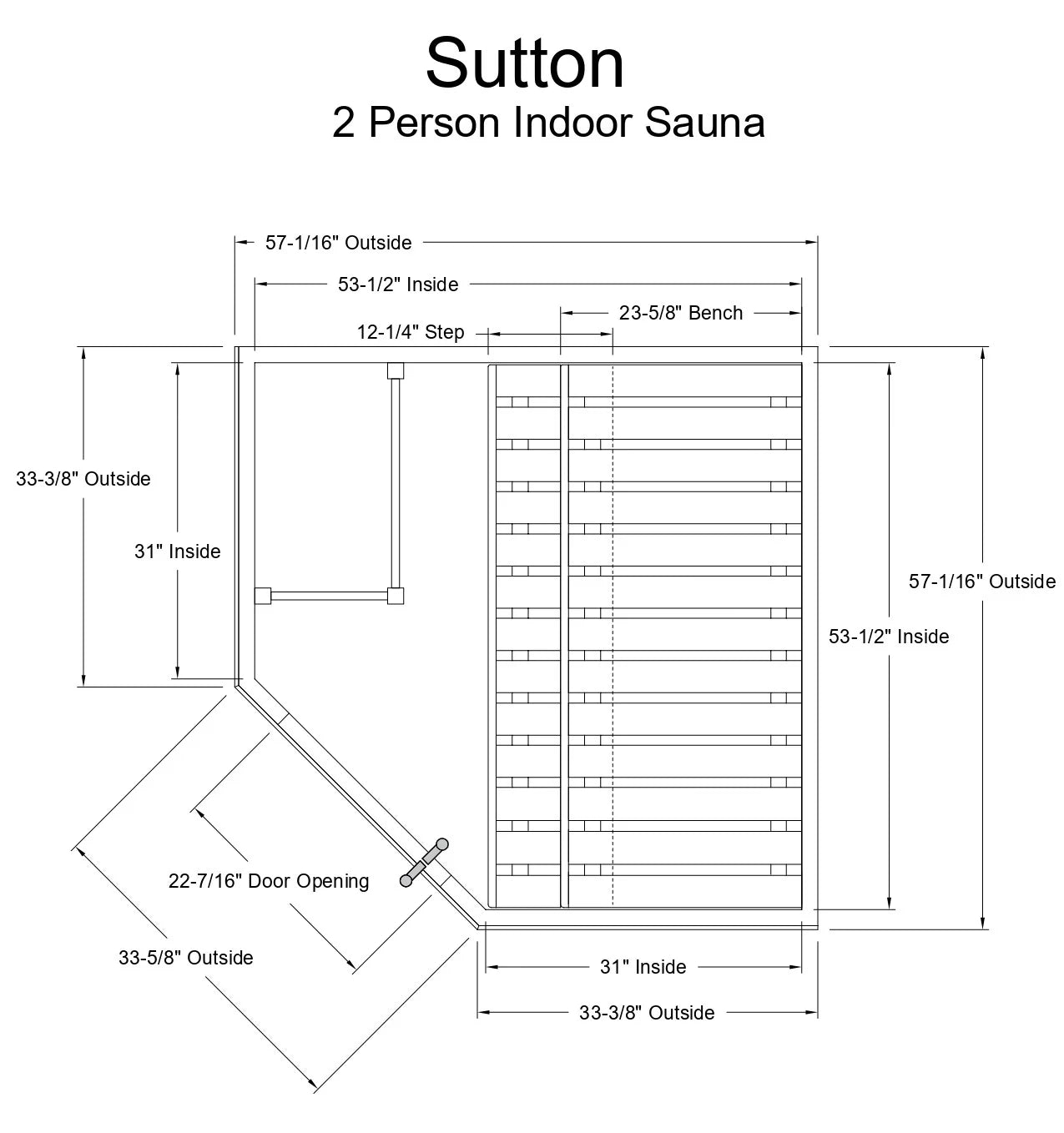 Almost Heaven Sutton 2 Person Indoor Sauna