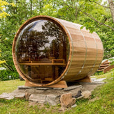 Dundalk LeisureCraft Clear Cedar Panoramic View Barrel Sauna - GRIM PARENT LIMITED