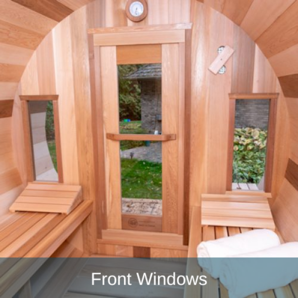 Dundalk LeisureCraft Clear Cedar Panoramic View Cedar Barrel Sauna - GRIM PARENT LIMITED