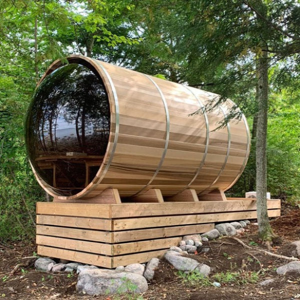 Dundalk LeisureCraft Panoramic View Cedar Barrel Sauna - GRIM PARENT LIMITED