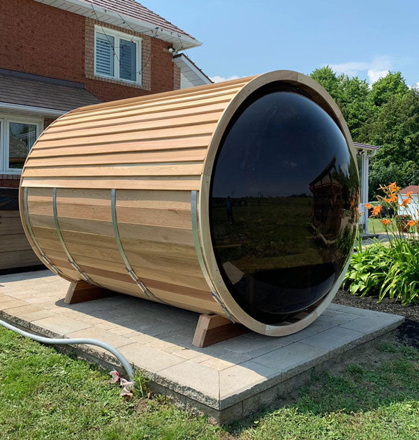 Dundalk LeisureCraft Panoramic View Cedar Barrel Sauna - GRIM PARENT LIMITED