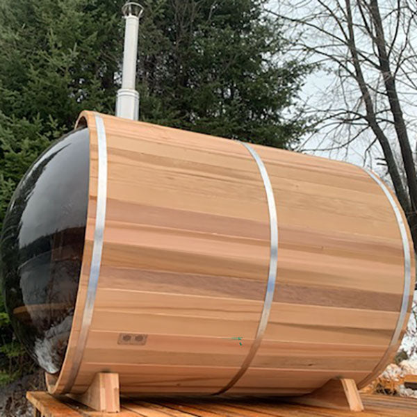 Dundalk LeisureCraft Clear Cedar Panoramic View Cedar Barrel Sauna - GRIM PARENT LIMITED