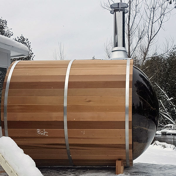 Dundalk LeisureCraft Clear Cedar Panoramic View Cedar Barrel Sauna - GRIM PARENT LIMITED