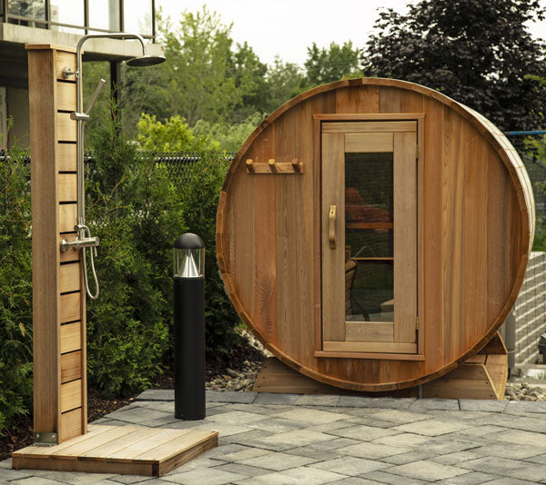 Dundalk LeisureCraft Clear Cedar Panoramic View Cedar Barrel Sauna - GRIM PARENT LIMITED