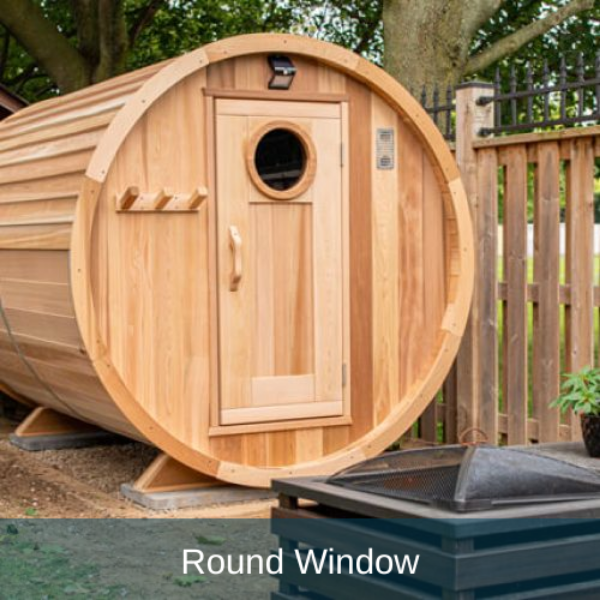 Dundalk LeisureCraft Clear Cedar Panoramic View Cedar Barrel Sauna - GRIM PARENT LIMITED