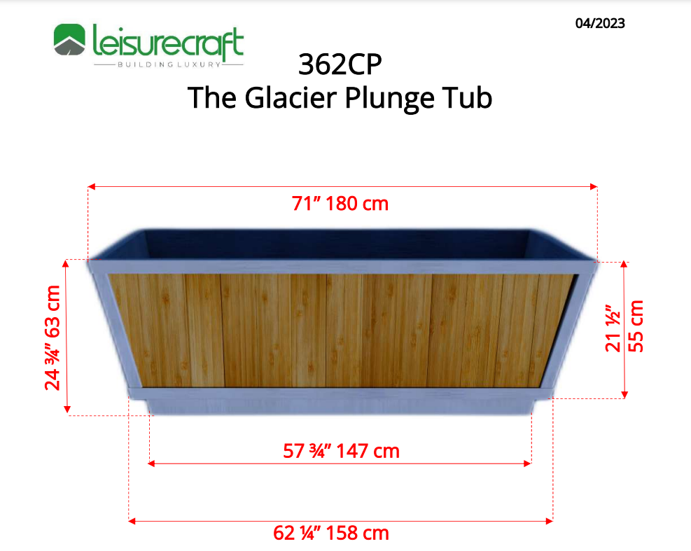 Dundalk LeisureCraft The Glacier Cold Plunge Tub - Knotty Red Cedar