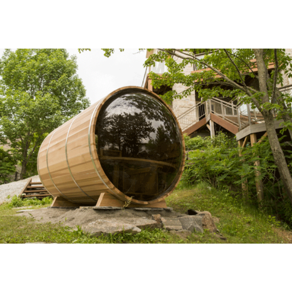 Dundalk LeisureCraft Panoramic View Cedar Barrel Sauna - GRIM PARENT LIMITED