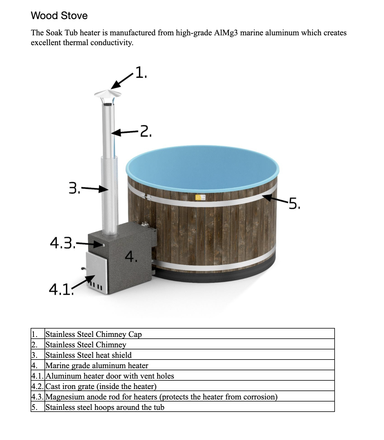 Almost Heaven Kirami 4 Person Wood Fired Hot Tub