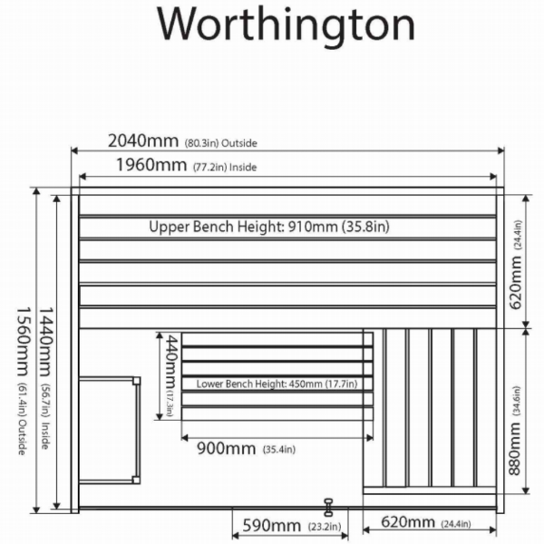 Almost Heaven Worthington 4 to 6 Person Indoor Sauna - GRIM PARENT LIMITED